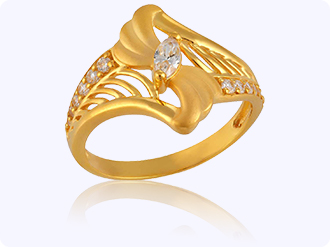 Gold Ring With Clear Stones